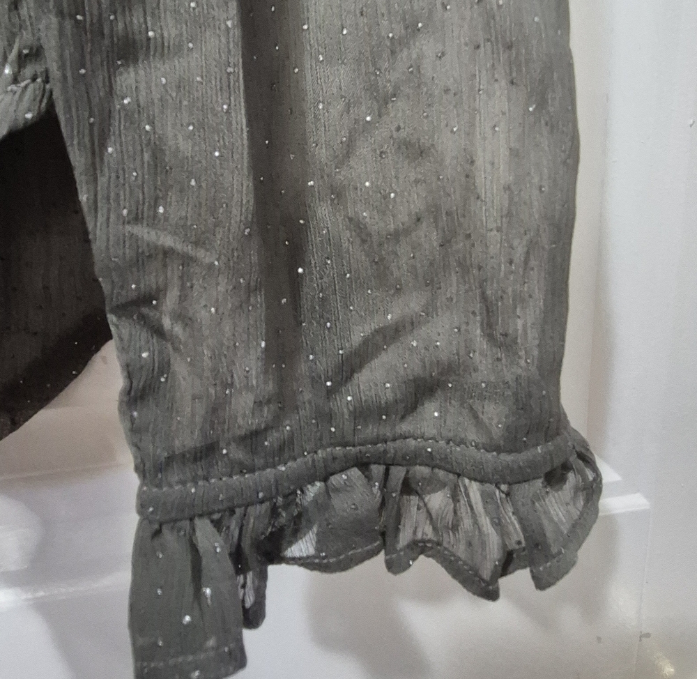 Womens Dex Grey Metallic Blouse Size Large New With Tags - Picture 3 of 7